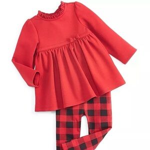 New Without Tags! First Impressions Peplum Top & Leggings, 2 Piece Set, Size 12M